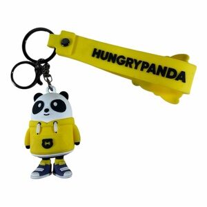 Hungry Panda Hapii Asian Food Delivery Yellow Rubber Wrist Band Keychain
